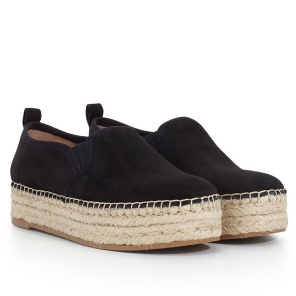 Sam Edelman Carrin Espadrille Platform Flats in Black Suede Leather Size 7 - Picture 7 of 15